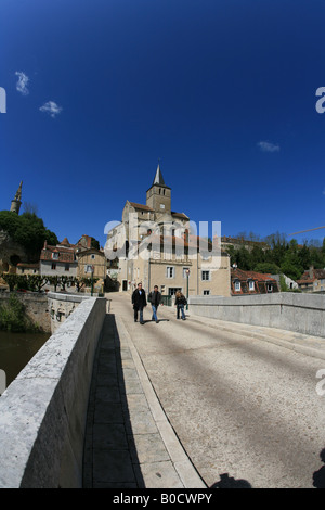 Montmorillon, Limousin region of France. The city is known as the city of books or the city of writing. Stock Photo