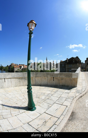 Montmorillon, Limousin region of France. The city is known as the city of books or the city of writing. Stock Photo