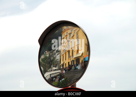 The old town of Sorrento going down into the original fishing harbour of Marina Grande in Sorrento Stock Photo