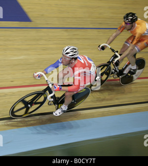 Mark Cavendish GB member of Gold Medal winning team Manchester UK Velodrome UCI Track Cycling World Championships 2008 Stock Photo