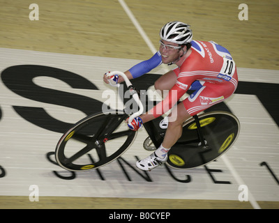 Mark Cavendish GB member of Gold Medal winning team Manchester UK Velodrome UCI Track Cycling World Championships 2008 Stock Photo