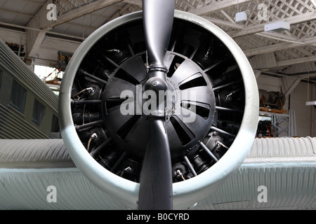 A Tante Ju Junkers JU 52 transport plane at the Imperial War Museum at Duxford in England Stock Photo