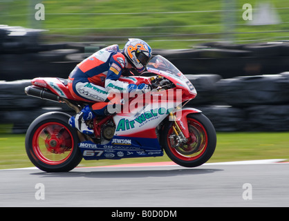 Shane Byrne Riding a Ducati Motorbike in the British Superbike Championship at Oulton Park Cheshire England United Kingdom Stock Photo