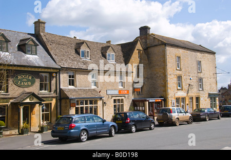 Cars parked on street in Stow on the Wold Cotswolds Gloucestershire England UK EU Stock Photo