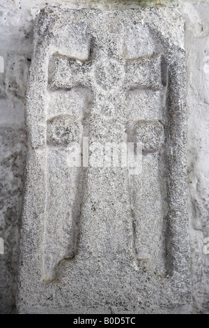 Escomb Church ancient cross Stock Photo