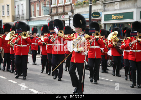 Coldstream guards parading at Windsor castle Stock Photo