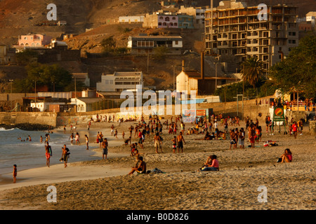 city beach Laginha in Mindelo on Sao Vicente island Cape Verde Africa Stock Photo