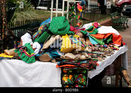 Flea street market at Plaza Catedral of Panama City s Casco Antiguo. Stock Photo