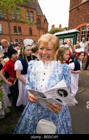 UK Cheshire Knutsford Royal May Day Procession Eileen Podmore organising committee member for over 30 years Stock Photo