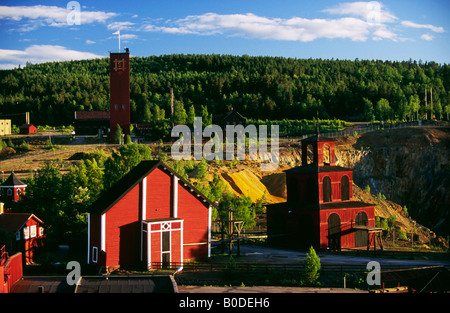 View of the World Heritage Falu Koppargruva in Falun Dalarna Stock Photo