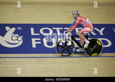 Mark Cavendish GB member of Gold Medal winning team Manchester UK Velodrome UCI Track Cycling World Championships 2008 Stock Photo