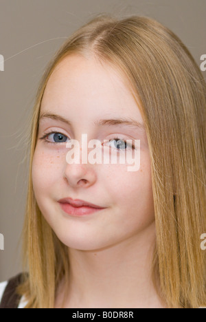 Portrait of 12 year old caucasian girl Stock Photo