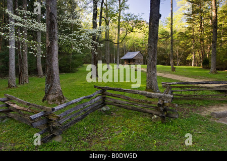 Carter Shields Cabin in Cades Cove Great Smoky Mountains National Park Tennessee Stock Photo