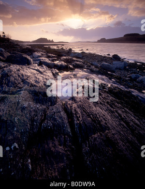 Dramatic skies over Loch Linnhe viewed from Appin, Argyll, Scotland, UK. Stock Photo