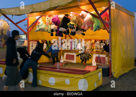 Carnival Game Booth - Tin Can Alley Stock Photo