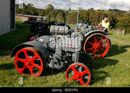 Antique tractors. Fordson, Titan, Lanz Bulldog Stock Photo