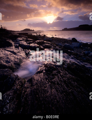 Dramatic skies over Loch Linnhe viewed from Appin, Argyll, Scotland, UK. Stock Photo