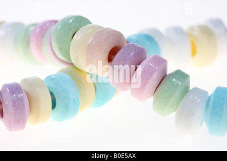 Sweets Chain of colored candys Stock Photo - Alamy