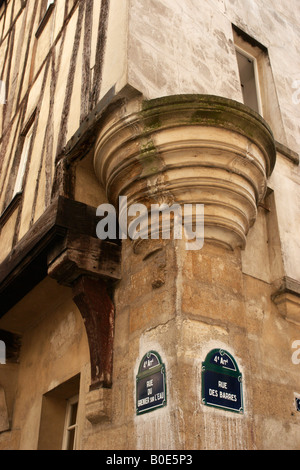 Medieval architecture at Rue des Barres Paris France Stock Photo