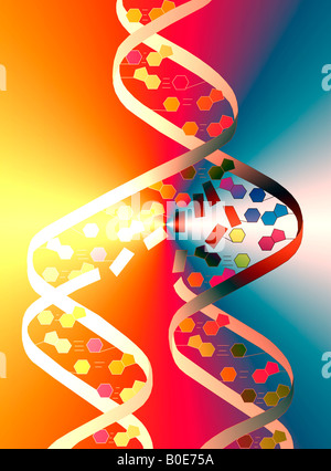 abstract computer generated DNA double helix