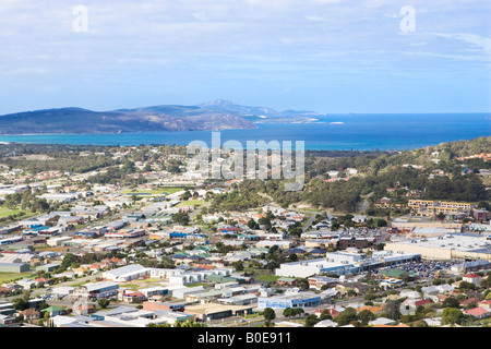 Central Albany and Princess Royal Harbour from Mount Melville Lookout. Albany, Western Australia Stock Photo