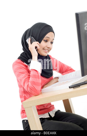 Student Girl In Headscarf Stock Photo