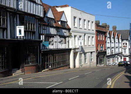 High street in the Hertfordshire market town of Bishop's Stortford. Stock Photo