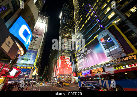 Junction of West 42nd Street and 7th Avenue at Times Square, Manhattan, New York City Stock Photo