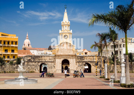 The Puerta del Reloj, Cartagena de Indias, Colombia Stock Photo