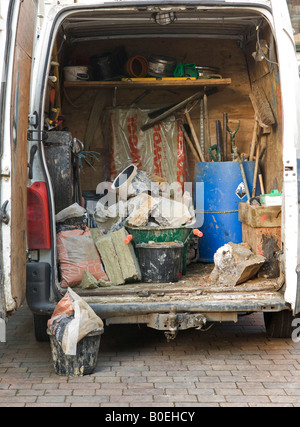 builders van interior Stock Photo