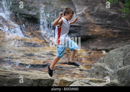 rock jumping Stock Photo