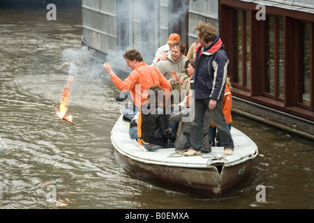 Queens day 30th April 2008 The annual Dutch national day Amsterdam Holland The Netherlands Stock Photo