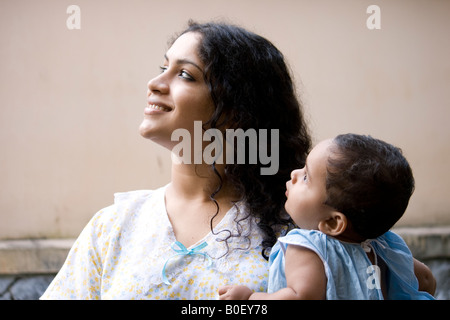 Mother and child gazing Stock Photo