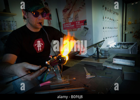 Artistic Glass Blowing Stock Photo