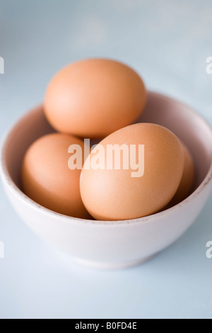 Still-life eggs in a bowl Stock Photo