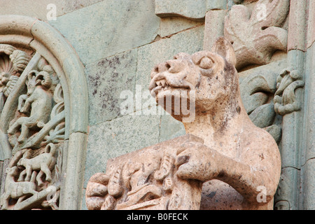 Stone statue at the entrance to La Casa de Colon (Christopher Columbus's house) in Las Palmas, Gran Canaria Stock Photo