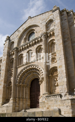 Cathedral of Zamora (1174) main entrance (del Obispo). Stock Photo