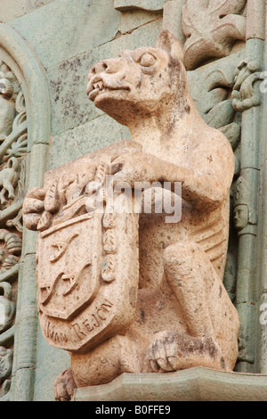 Stone statue at the entrance to La Casa de Colon (Christopher Columbus's house) in Las Palmas, Gran Canaria Stock Photo