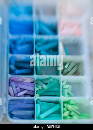 Pastel chalks for sidewalk drawing in Santa Barbara California Stock Photo