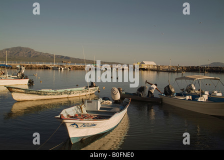 fisherman preparing for the day in the village of Loreto, Baja California Sur, Mexico Stock Photo