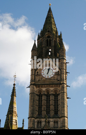 The clock tower of the Town Hall, Manchester, UK. Stock Photo
