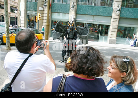 Performer Rambla de las Flores Barcelona Catalonia Spain Stock Photo