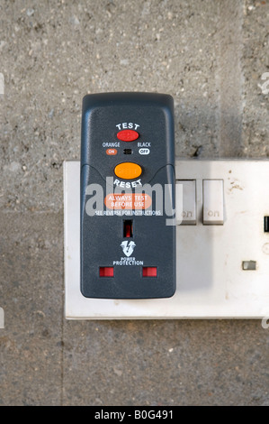 Plug in RCD (Residual Current Device) for use with portable mains