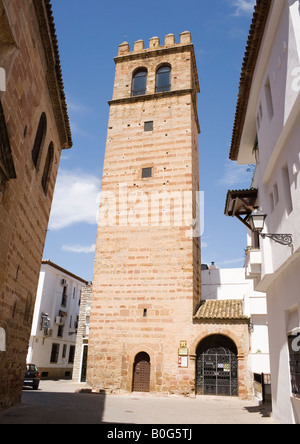 Andujar Jaen Province Spain La Torre del Reloj in the Plaza de Santa Maria Stock Photo