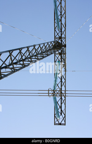 Hight Voltage Pole and the Blue Sky with Clouds Stock Photo - Alamy
