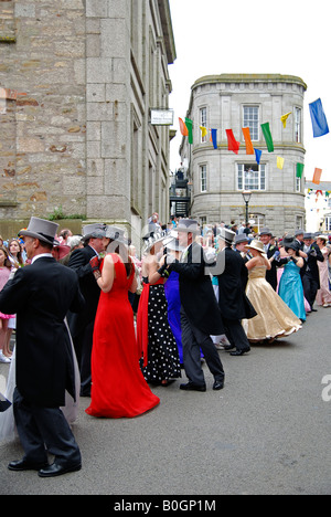 the midday dance at helston flora,cornwall,england Stock Photo