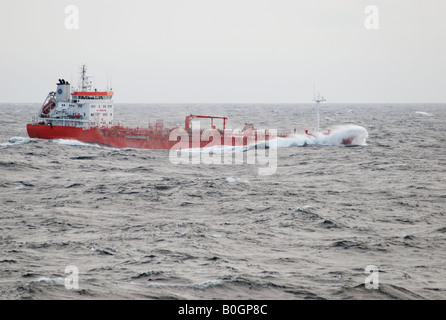 Betty Theresa product and chemical tanker on gray wintery Baltic sea