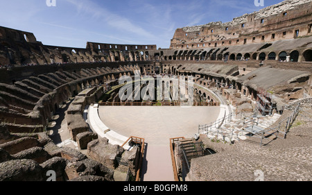 Panoramic interior view of the Colosseum in Rome. Stock Photo