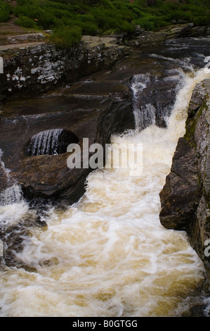 Devil's Punch Bowl, on the River Quoich near Braemar, Deeside, North East Scotland. Stock Photo