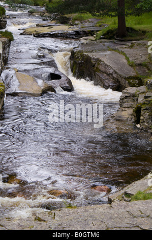 Devil's Punch Bowl, on the River Quoich near Braemar, Deeside, North East Scotland. Stock Photo